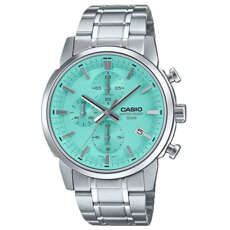 Orologio CASIO COLLECTION CHRONO DATE AQUA GREEN Uomo